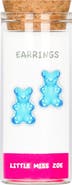 Little Miss Zoe Kids' Sterling Silver Gummy Bear Stud Earrings in Gift Bottle