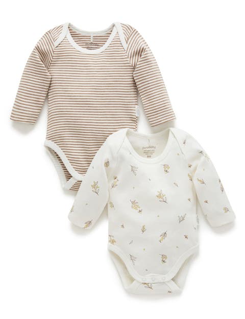 2 Pack Long Sleeve Bodysuit Nautical