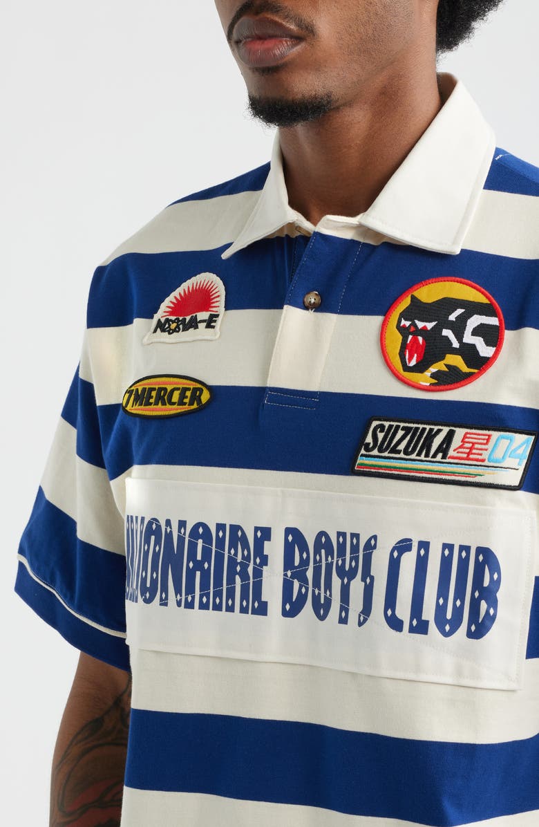 Billionaire Boys Club Trails Stripe Cotton Polo, Alternate, color, Ecru