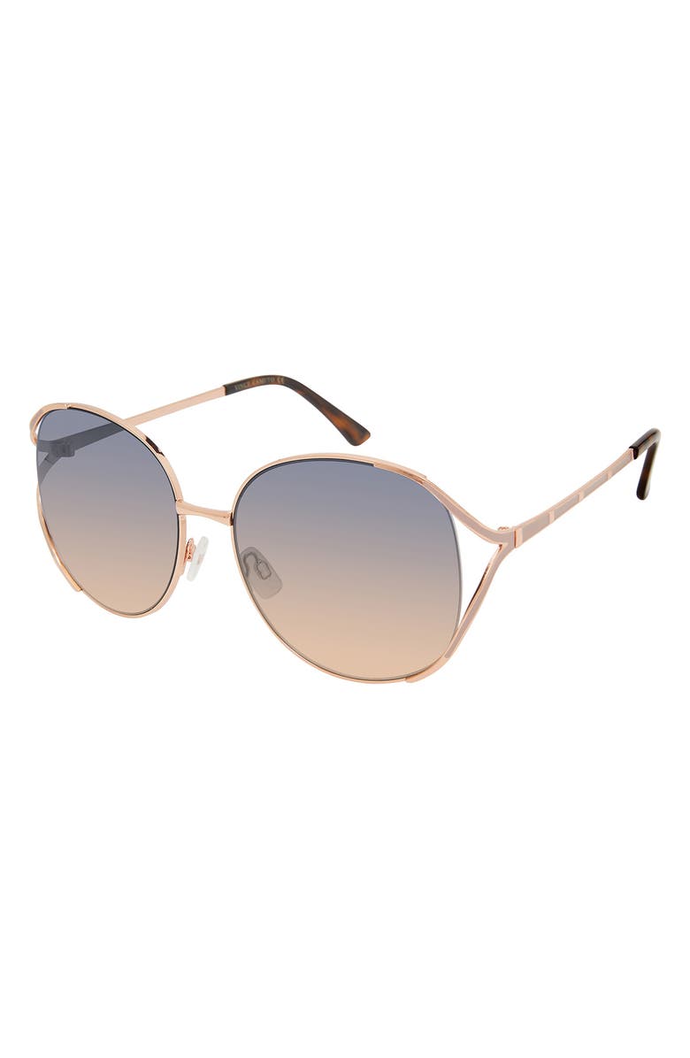 Vince Camuto 60mm Oval Vented Sunglasses, Main, color, Rose Gold