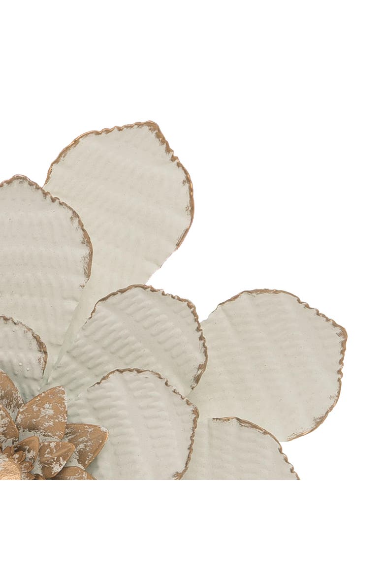 8.75 x 8.75 inch White Metal Layered Flower Wall Décor, Alternate, color, White