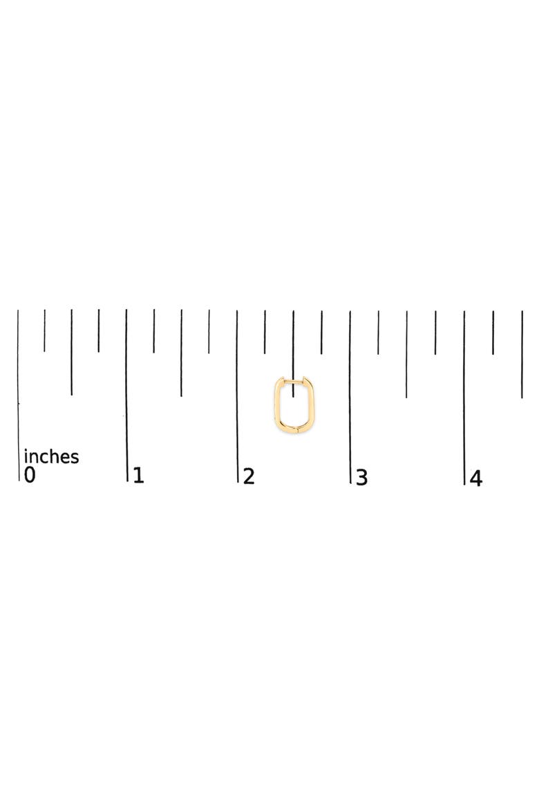 10K Gold 1/10 Cttw Three Stone Lab Grown Diamond Oval Huggies Hoop Earrings, Alternate, color, Yellow