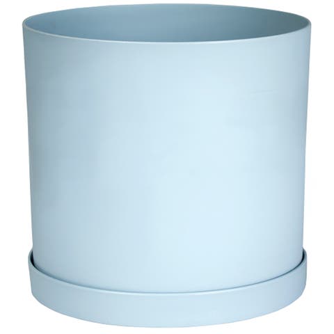 Mathers Planter w/ Saucer Tray  10" Misty Blue