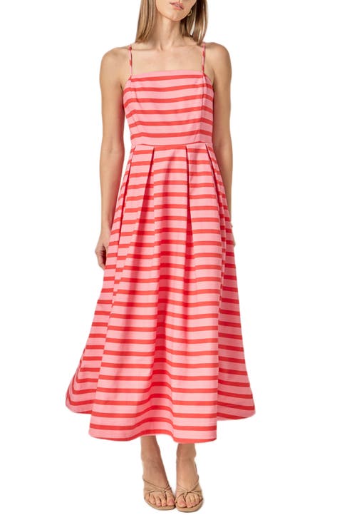 Stripe Sleeveless Maxi Dress