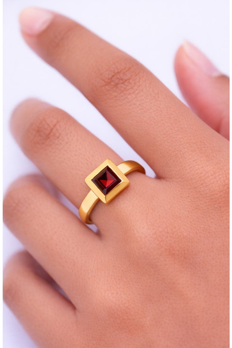 Bold Bezel Ring, Alternate, color, GOLD /GARNET