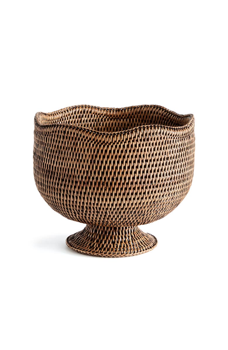 Napa Home & Garden Burma Rattan Footed Cachepot Planter, Main, color, Brown