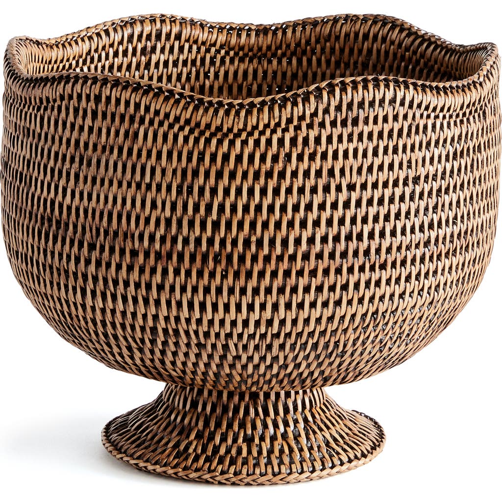 Napa Home & Garden Burma Rattan Footed Cachepot Planter In Brown