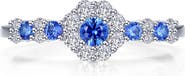 Lafonn Lab Grown Sapphire & Simulated Diamond Flower Ring