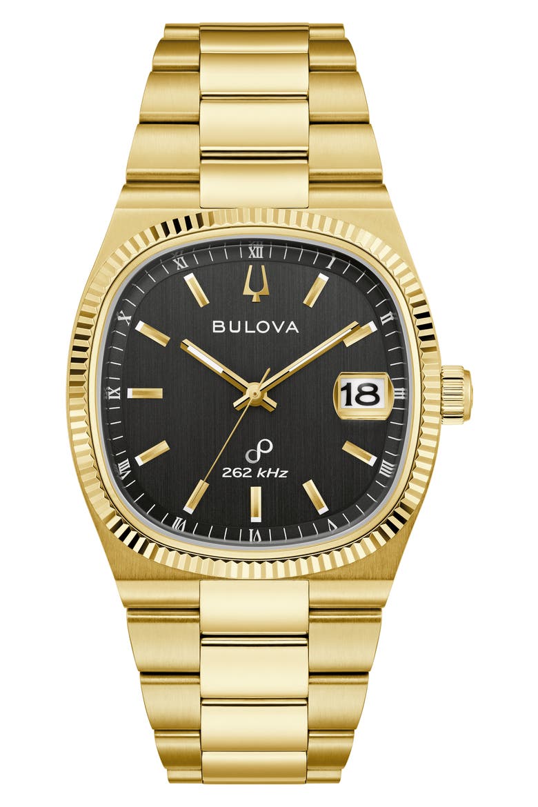 Super Seville Goldtone Bracelet Watch, 37.5mm, Main, color, BLACK/ GOLD-TONE