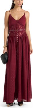 Manière De Voir Rosie Lace Corset Maxi Dress