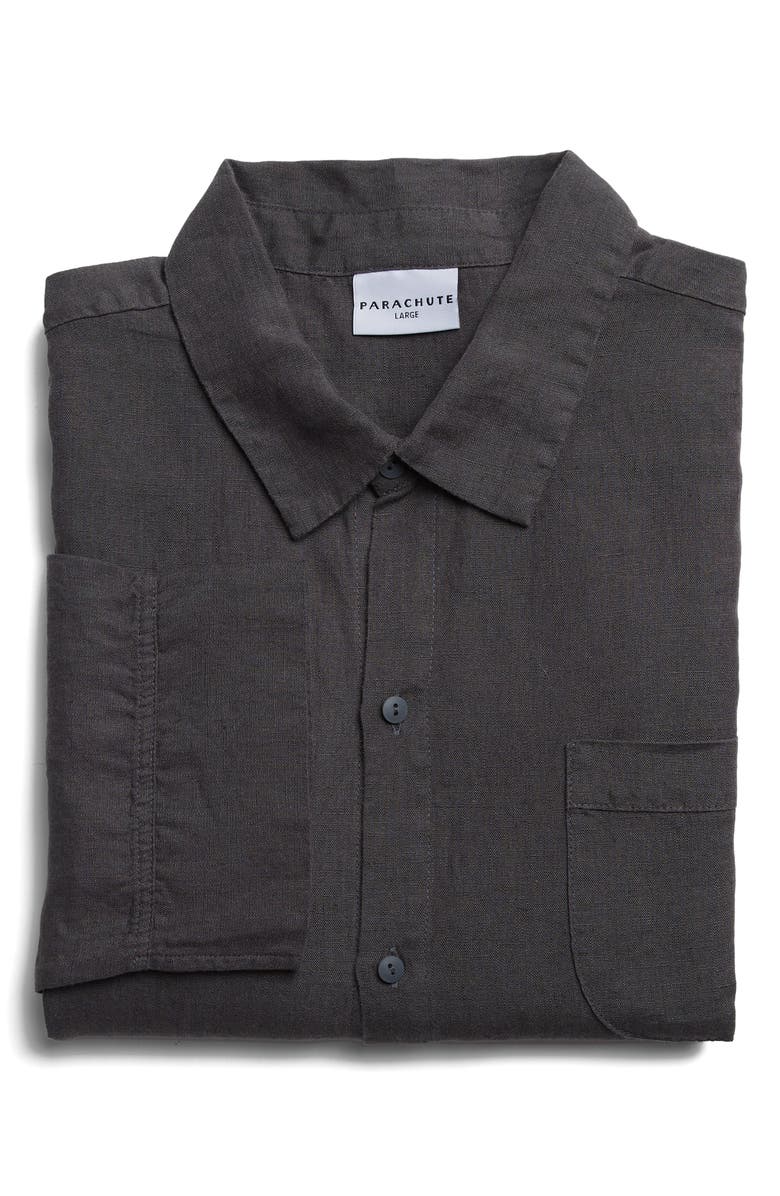 Parachute Linen Shirt, Alternate, color, Coal