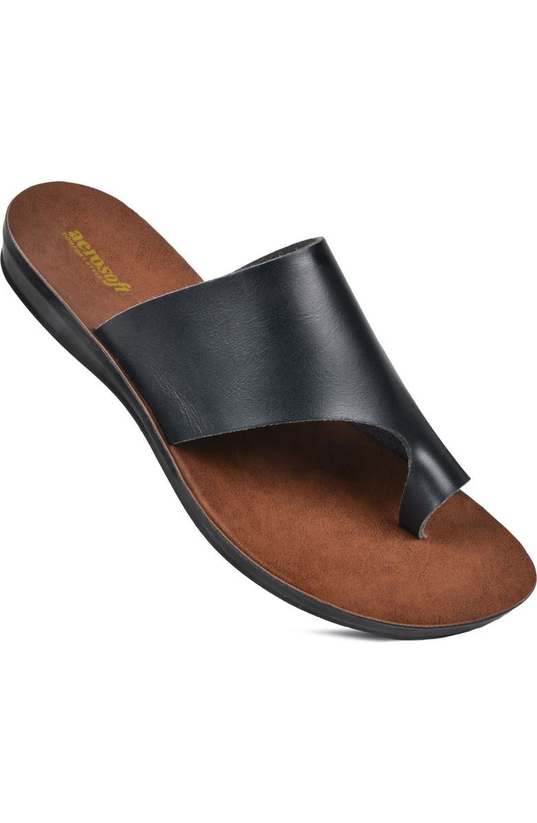 AEROSOFT Daffodil Vintage Thong Sandal, Alternate, color, Black