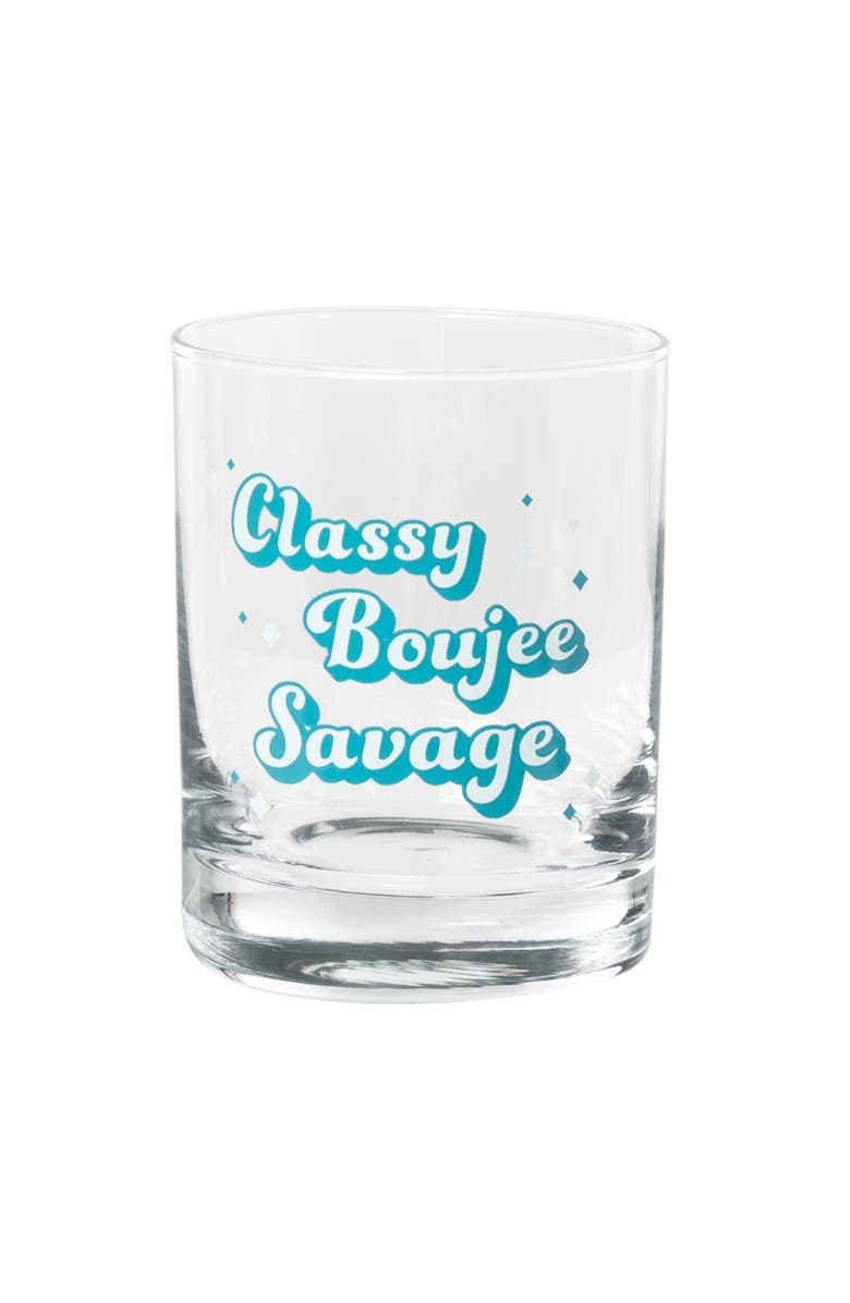 Totalee Gift Classy Boujie Savage Rocks Glass Clear 18 oz, Main, color,