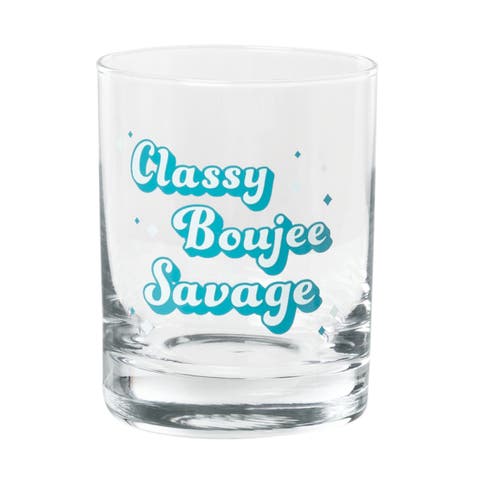 Classy Boujie Savage Rocks Glass Clear 18 oz