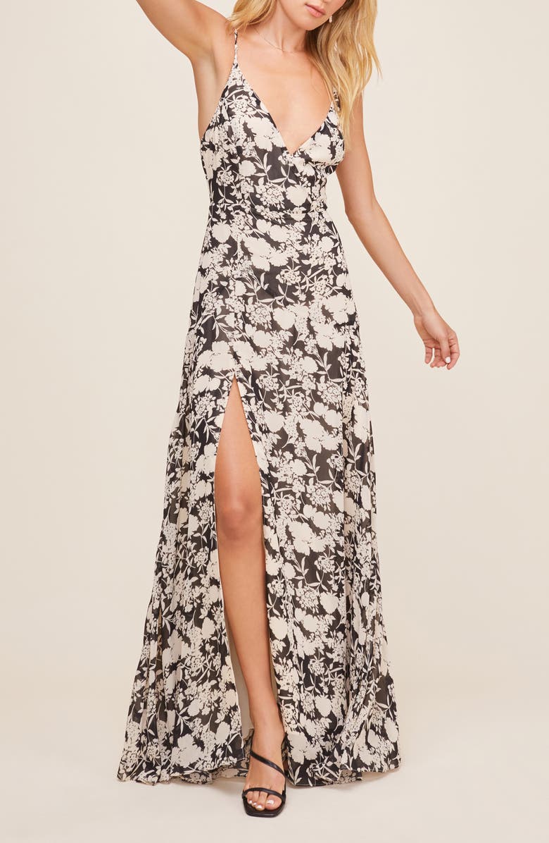 ASTR the Label Pandora High Slit Floral Print Maxi Sundress, Alternate, color, 