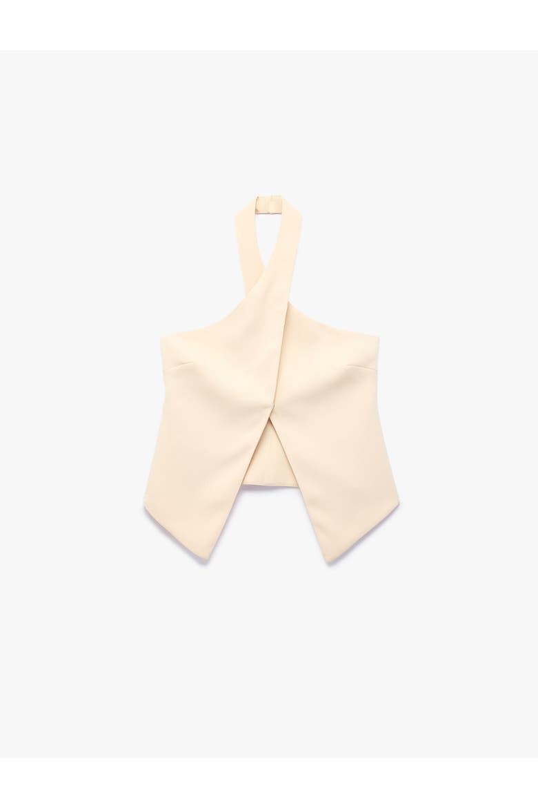 Halter Neck Crop Top, Alternate, color, ECRU
