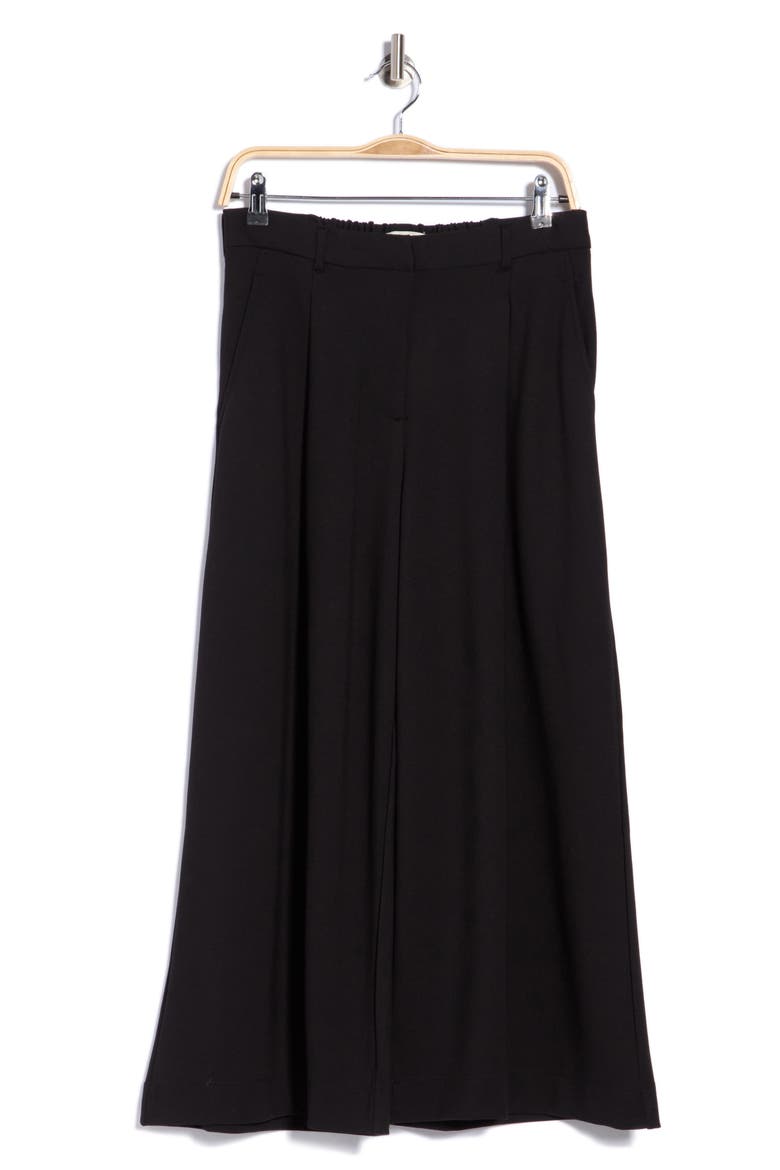 Ponte Wide Leg Culottes, Main, color, BLACK