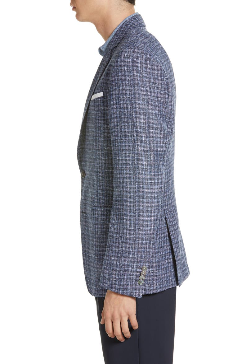 Hugo Boss Hutson Plaid Wool Blend Sport Coat, Alternate, color, DARK BLUE