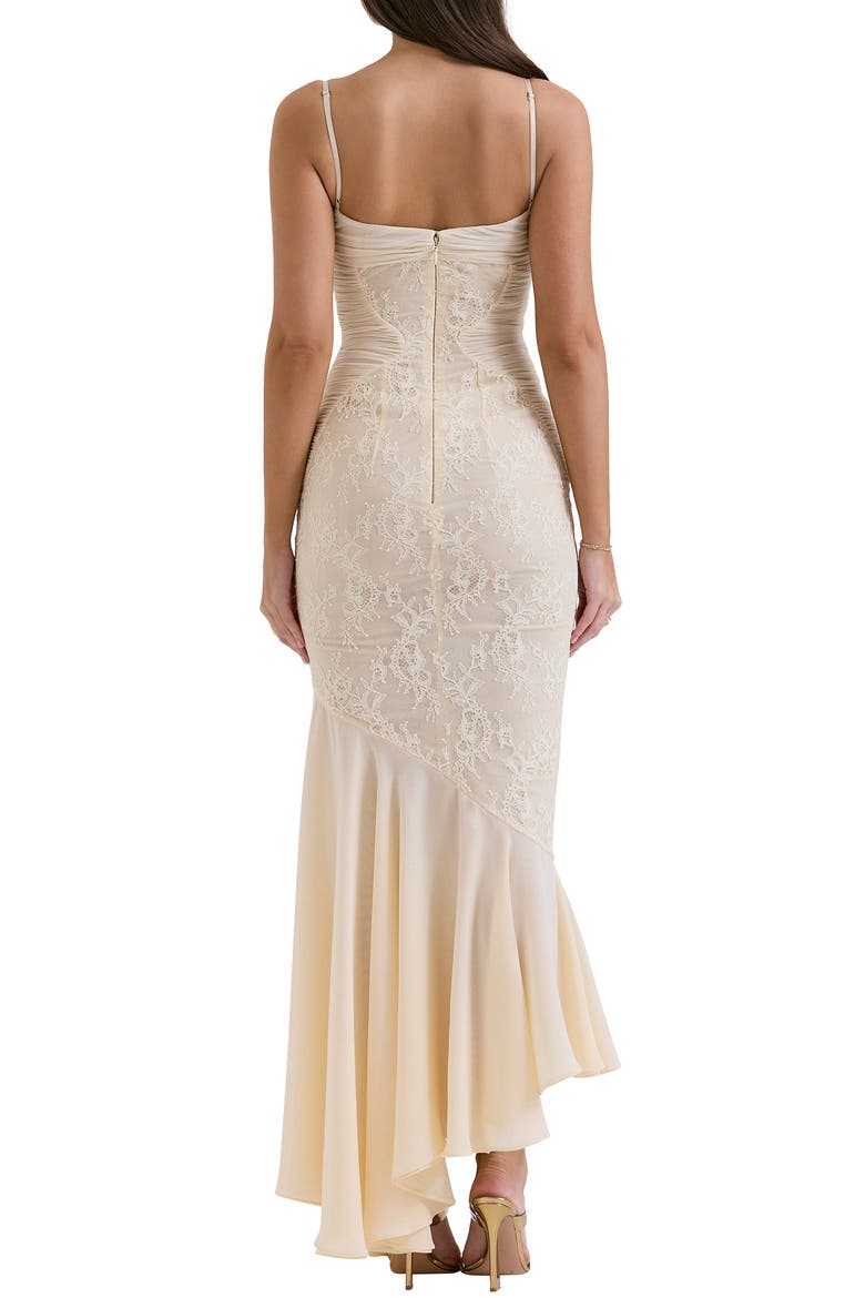 Felicia Lace Inset Mermaid Gown, Alternate, color, MACADEMIA