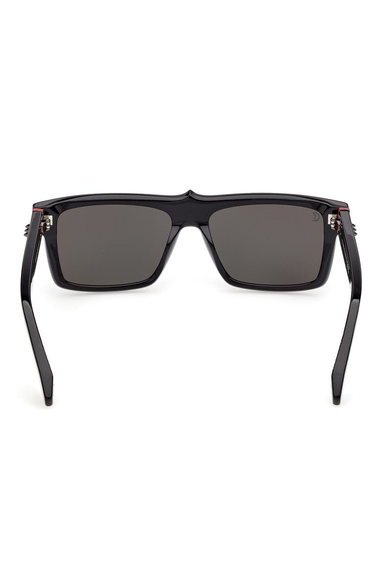 57mm Square Sunglasses, Alternate, color, BLACK / GUNMETAL / ZIESS SMOKE