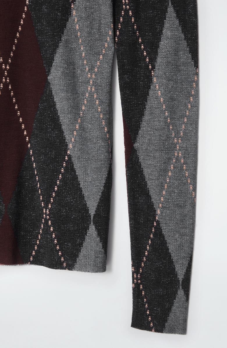 COS Argyle Wool Turtleneck Sweater, Alternate, color, 