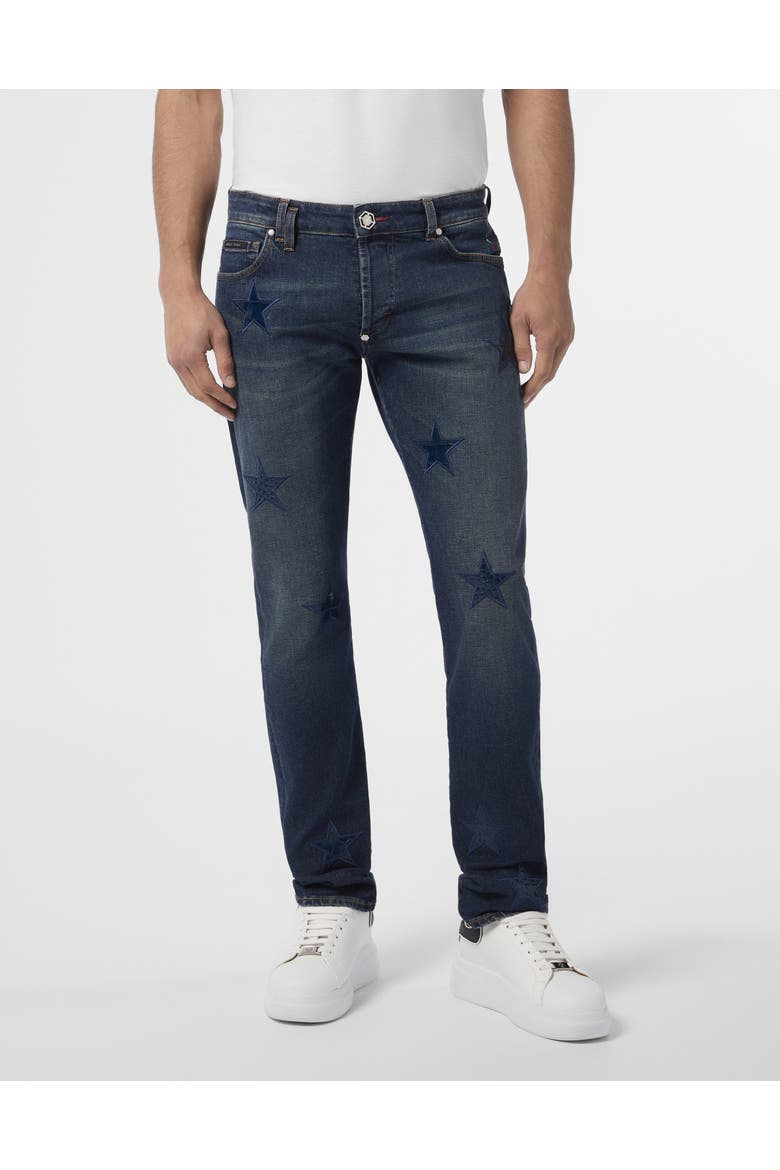 Super Straight Cut Jeans Cocco Stars Men, Main, color, texasblue