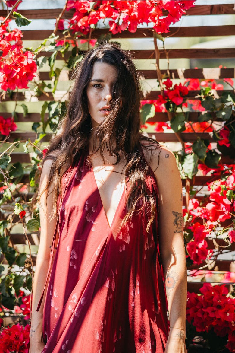 Classic Silk Dress Adler, Alternate, color, Red