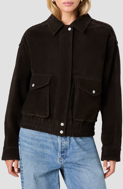 Faux Suede Bomber Jacket