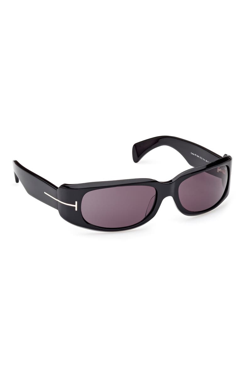 59mm Square Sunglasses, Alternate, color, SHINY BLACK / SMOKE