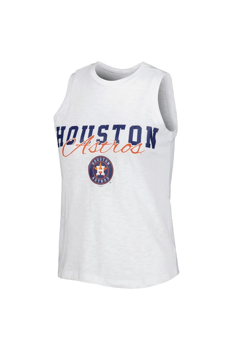 Women's Concepts Sport White Houston Astros Reel Pinstripe Tank Top & Shorts Sleep Set, Alternate, color, White