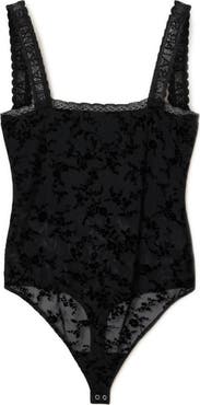 AllSaints Charli Semisheer Flocked Bodysuit