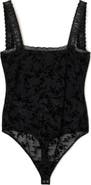 AllSaints Charli Semisheer Flocked Bodysuit