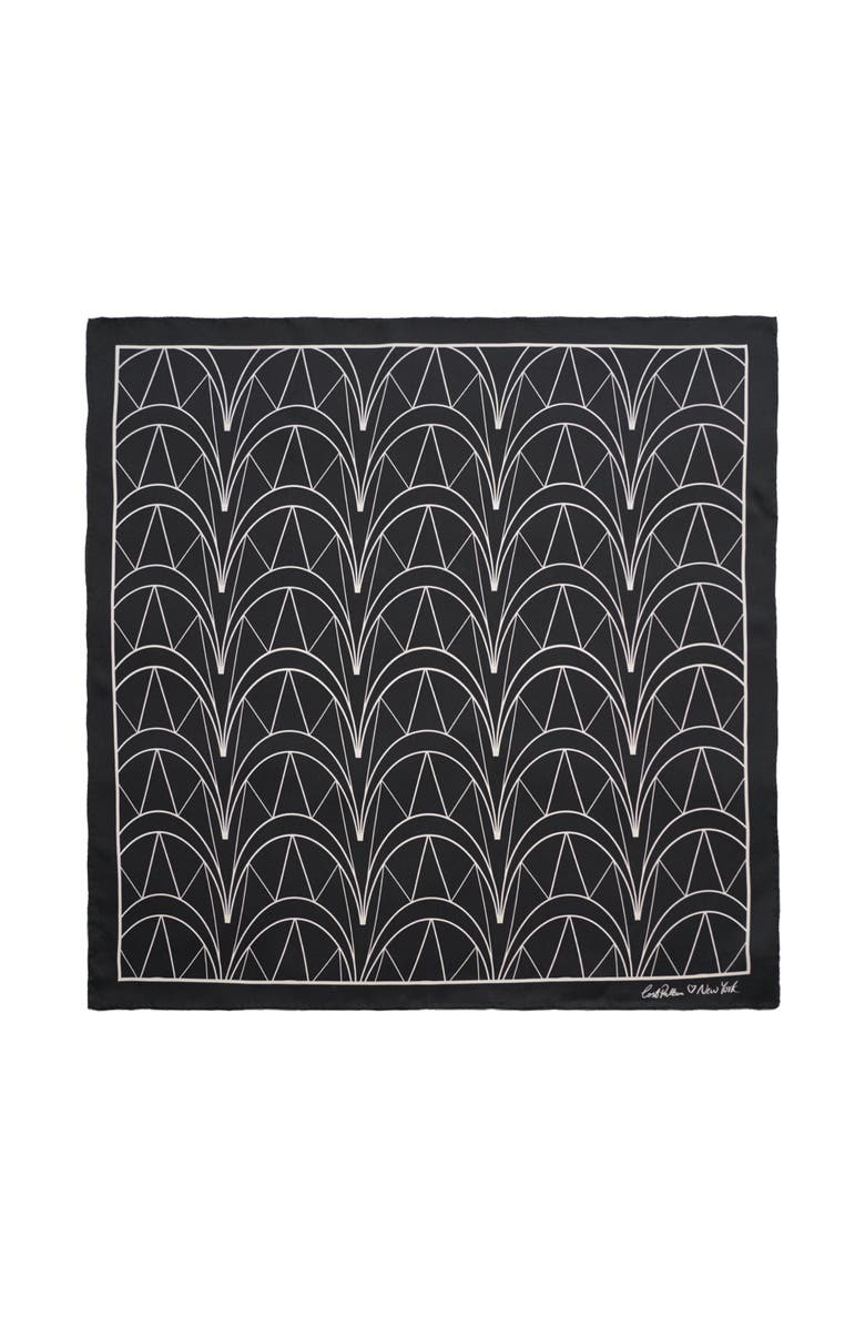 Lost Pattern Chrysler Silk Bandana, Main, color, Black