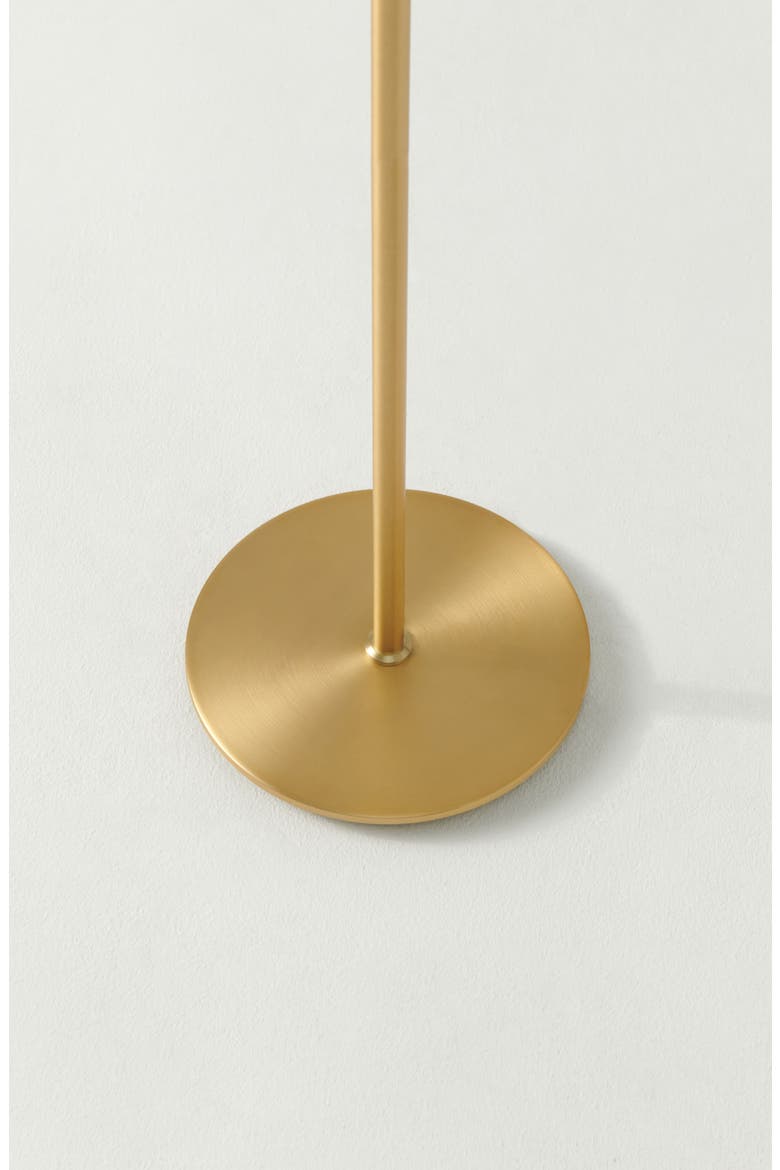 Gemini 64" Industrial LED Standing Floor Lamp with Glass Cylinder Shades, 3-Way Dimming, Alternate, color, BRASS
