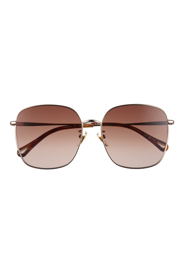 58mm Gradient Square Sunglasses, Main, color, GOLD GOLD BROWN