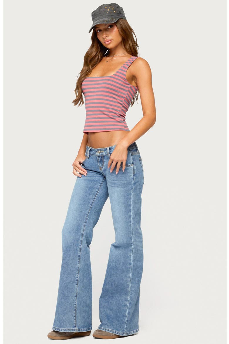 Girla Low Rise Flare Leg Jeans, Alternate, color, BLUE-WASHED