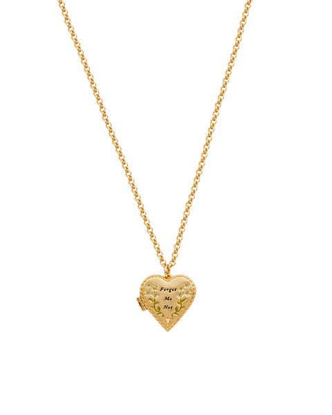 Forget Me Not Heart Locket Necklace