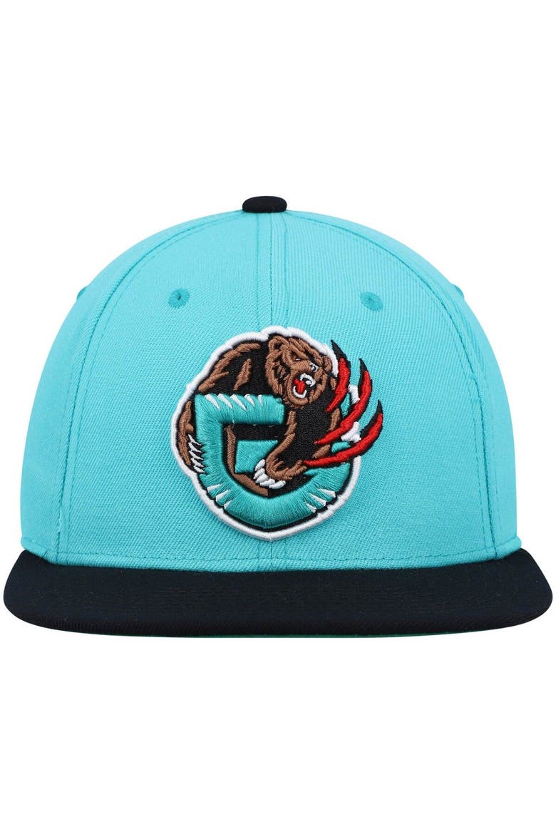 Men's Mitchell & Ness Turquoise/Black Vancouver Grizzlies Hardwood Classics Team Two-Tone 2.0 Snapback Hat, Alternate, color, Turquoise