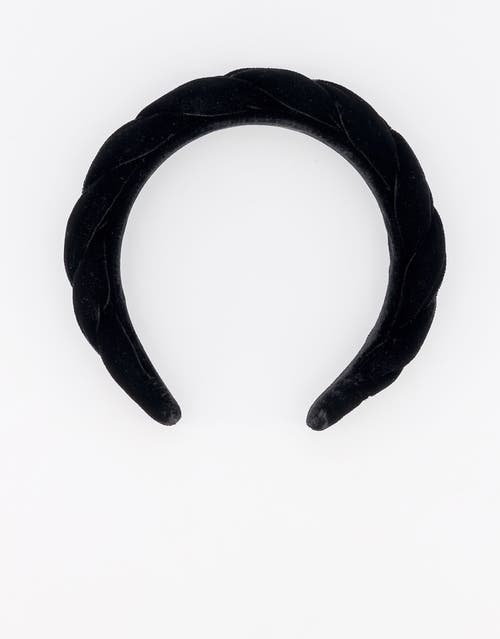 Alexande De Paris Dalhia Velvet Headband In Black