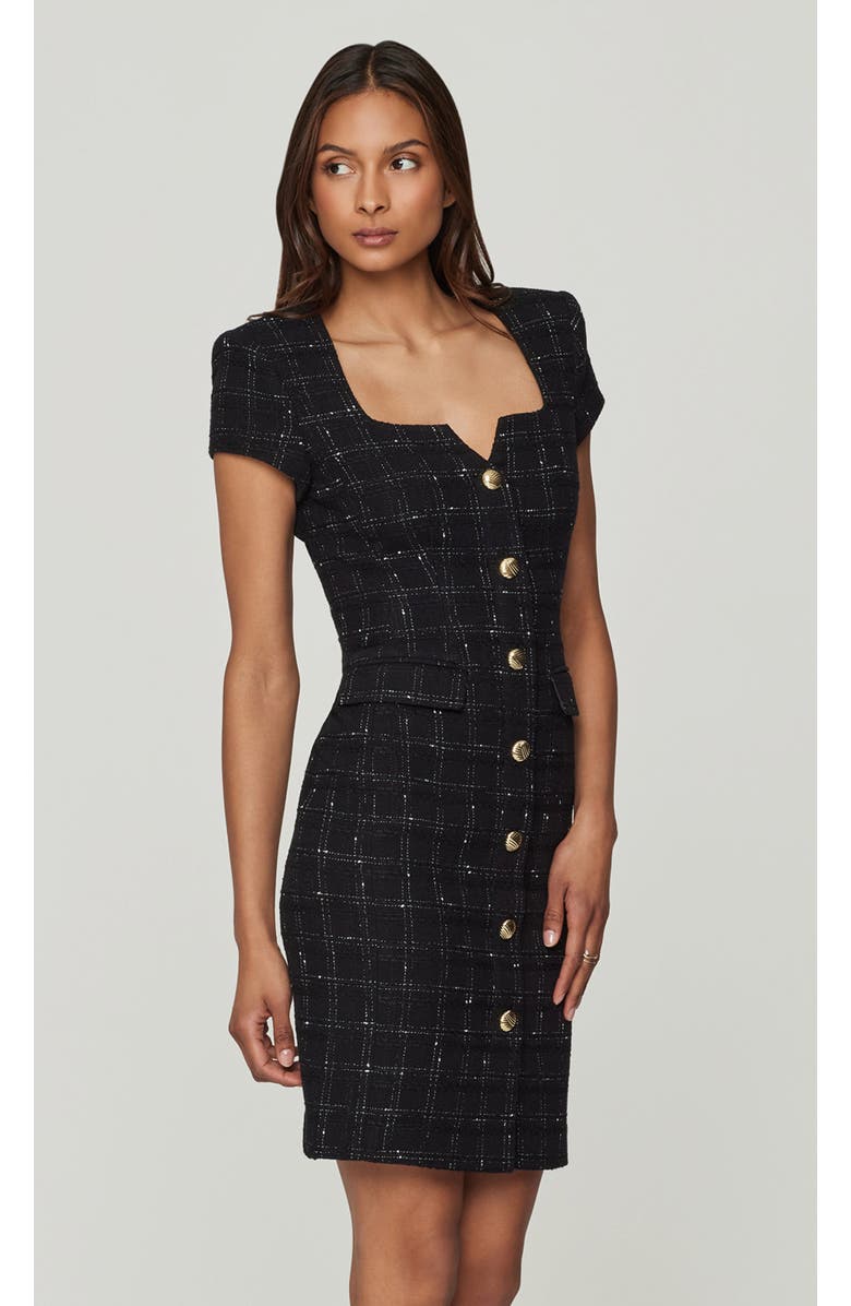 Generation Love Sierra Windowpane Tweed Dress, Alternate, color, Black/White