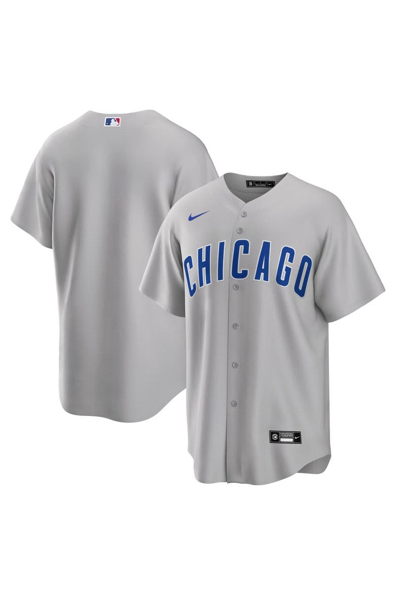 Men's Nike Gray Chicago Cubs Road Replica Team Jersey, Main, color, Gray