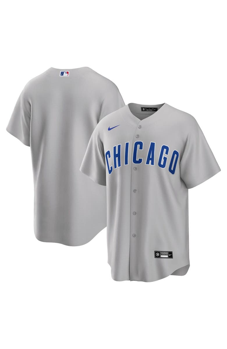 Nike Men's Nike Gray Chicago Cubs Road Replica Team Jersey, Main, color,