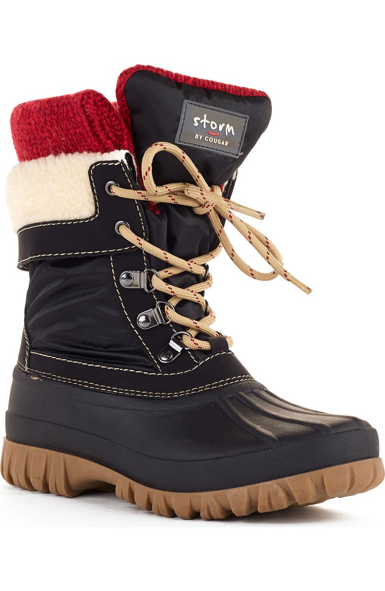 Cougar Creek Waterproof Faux Shearling Lined Snow Boot, Main, color,