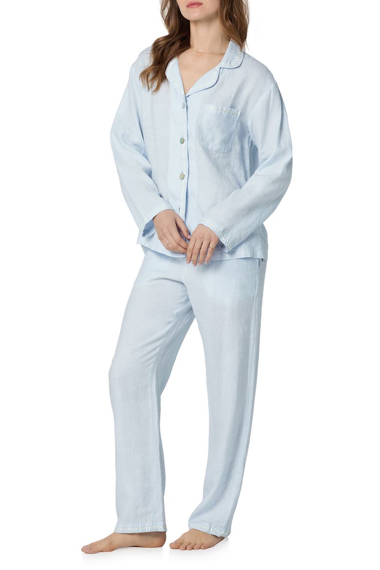 Linen Pajamas, Alternate, color, BABYS BREATH BLUE