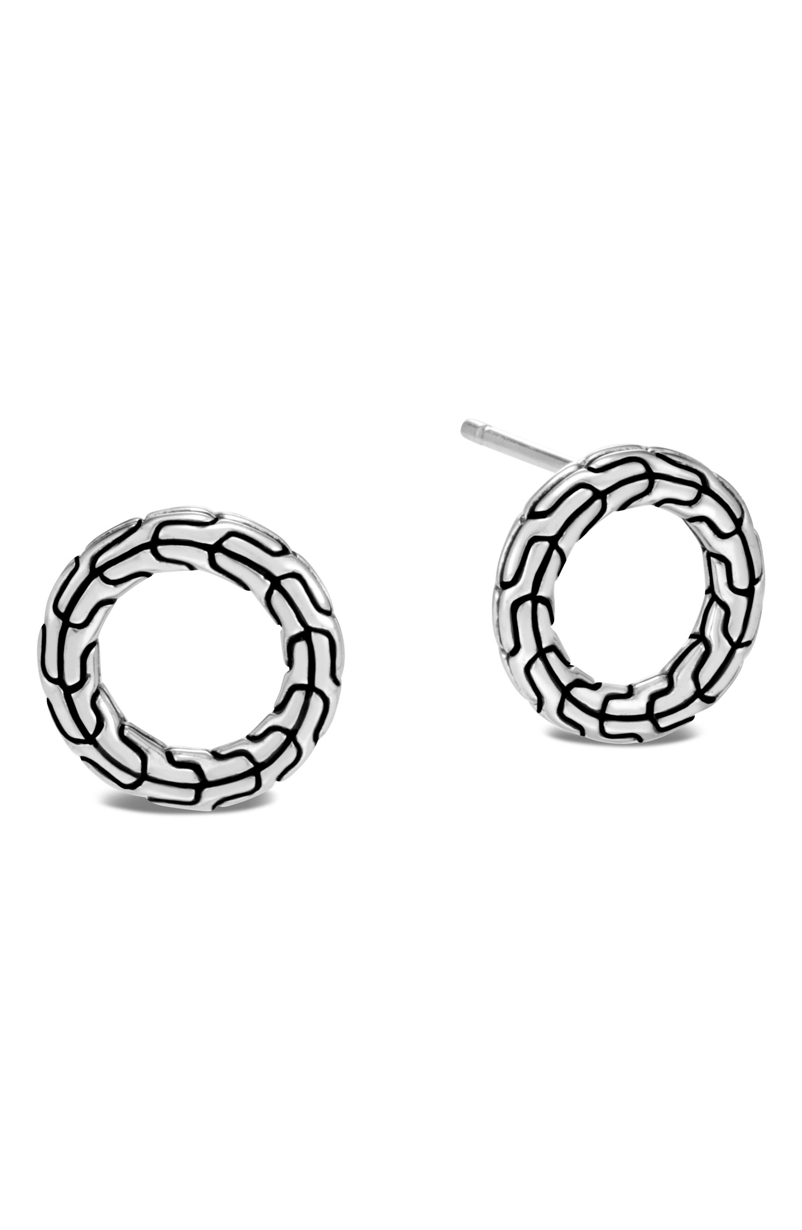 Classic Chain Sterling Silver Round Earrings