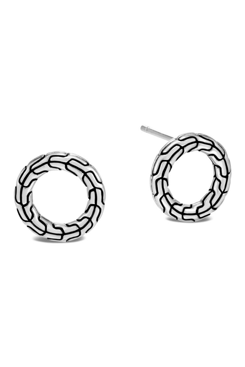 Classic Chain Sterling Silver Round Earrings, Main, color, SILVER