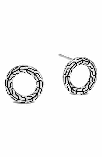 Classic Chain Sterling Silver Round Earrings