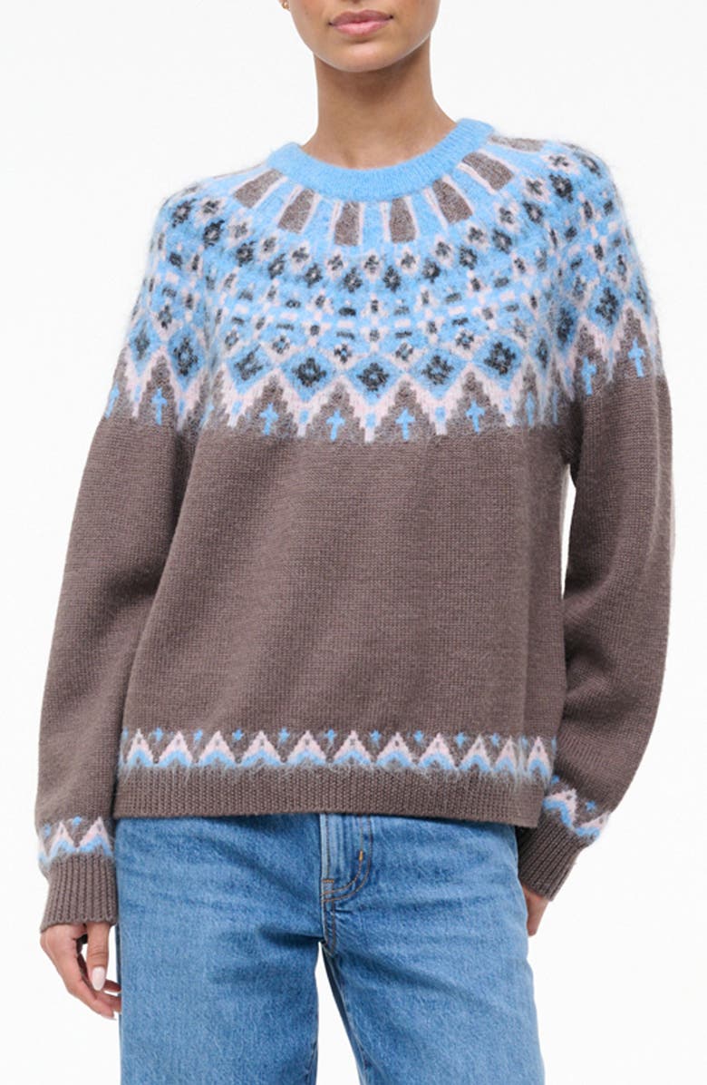 STAUD Zane Fair Isle Wool Blend Sweater, Alternate, color, 