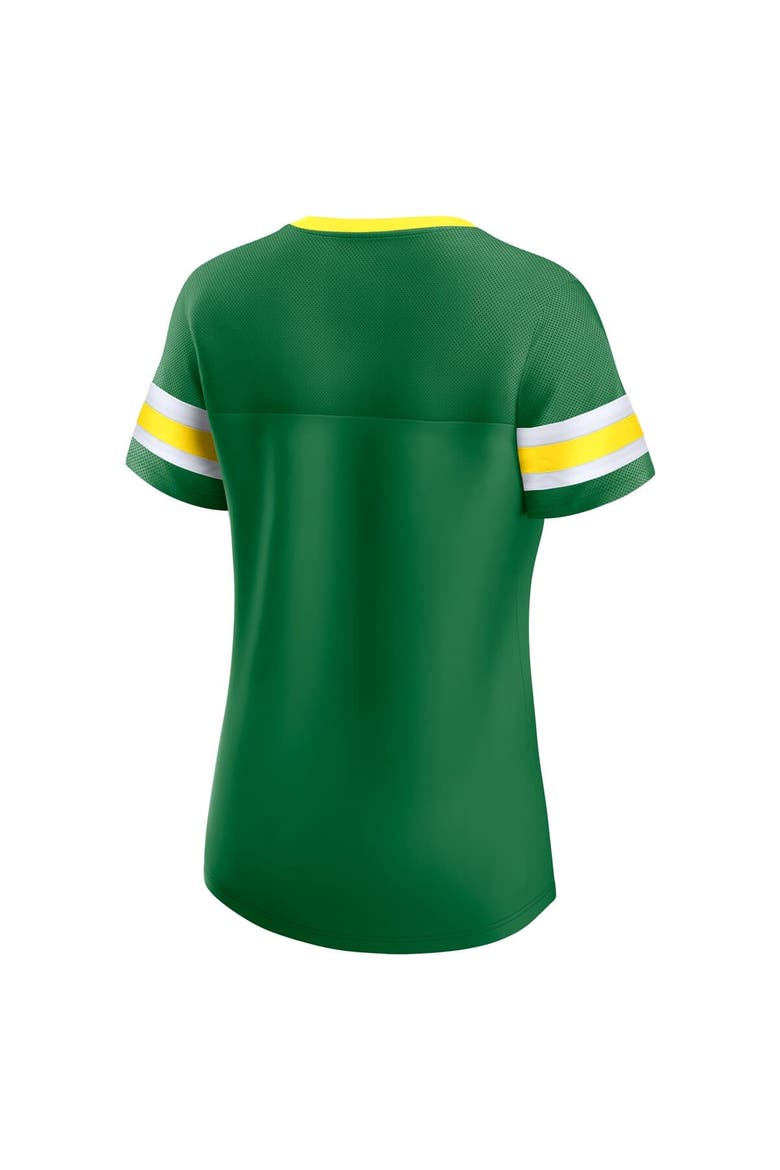 Women's Fanatics  Green Oregon Ducks Iconic Athena Lace-Up T-Shirt, Alternate, color, Green
