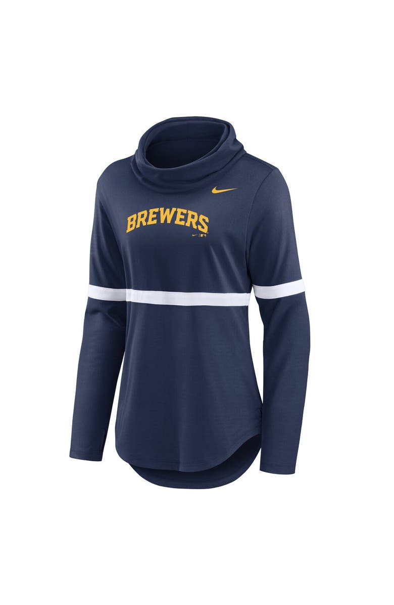 Nike Women's Nike Navy Milwaukee Brewers Club Lettering Fashion Pullover Performance Sweatshirt, Alternate, color, 